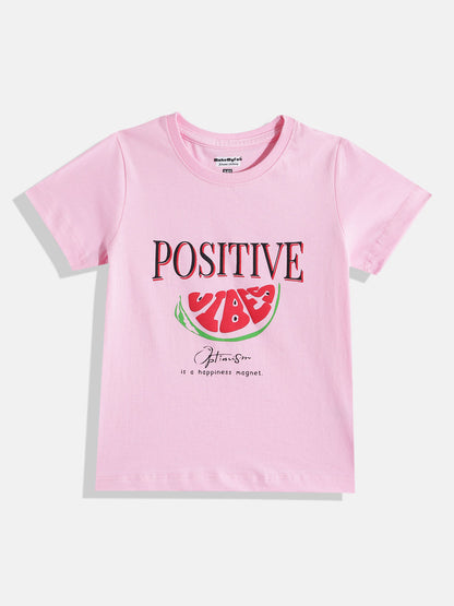 Coolbee Store Kids Girls T-Shirt - Pink (KGSS25TR537) – front view