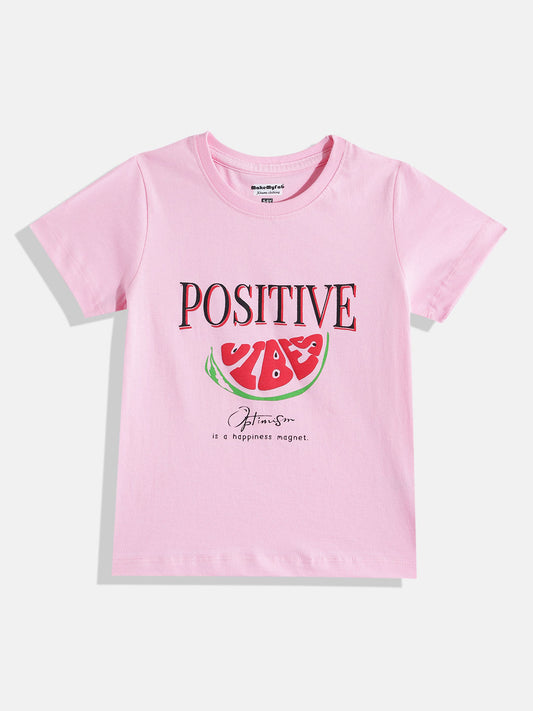 Coolbee Store Kids Girls T-Shirt - Pink (KGSS25TR537) – front view
