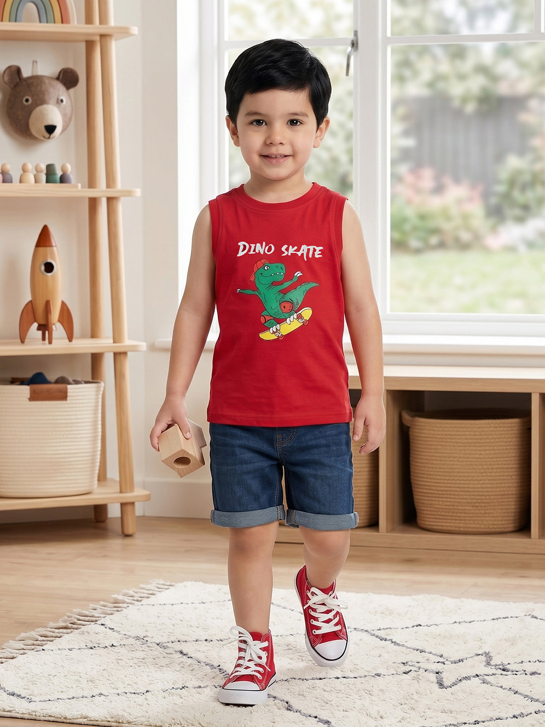 Coolbee Store Kids Boys Vest - Red (KBSSVT5) – front view