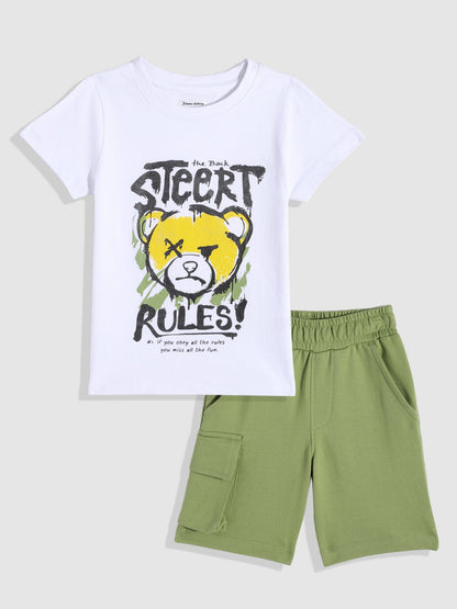 Coolbee Store Kids Boys Clothing Set - White (KBSSCS13) – back view