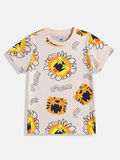 Coolbee Store Kids Boys T-Shirt - Beige (KBSS25TR482) – back view