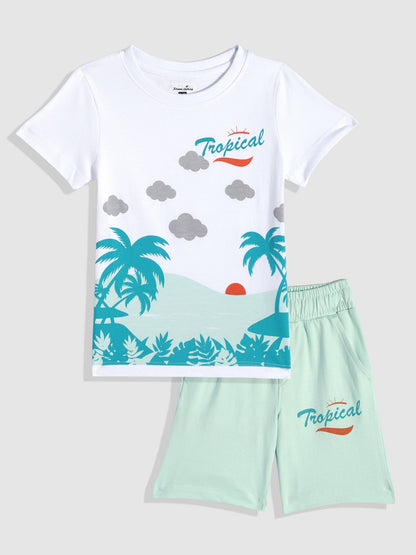 Coolbee Store Kids Boys Clothing Set - White (CS003) – back view