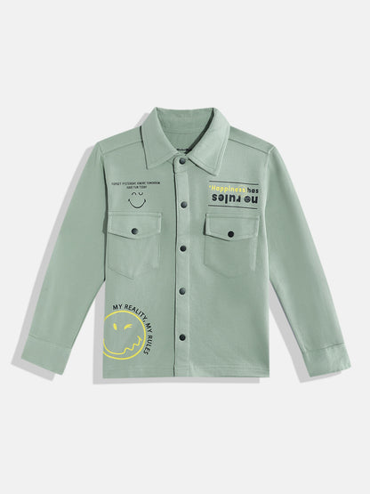 Coolbee Store Kids Boys Shirt - Green (KBAW25S009) – back view