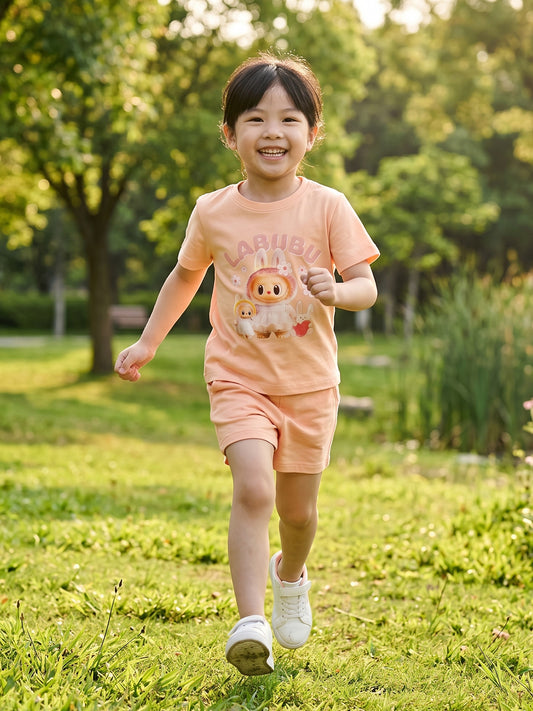 Kids Girls T-Shirt - Peach (CSKT211)