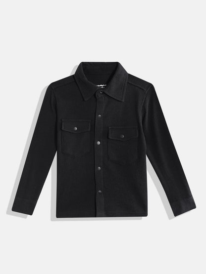Coolbee Store Kids Boys Shirt - Black (KBAW25S007) – back view