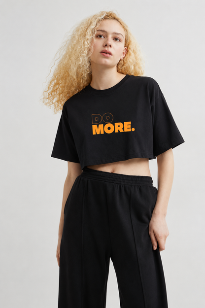 Do More Crop Tee Black