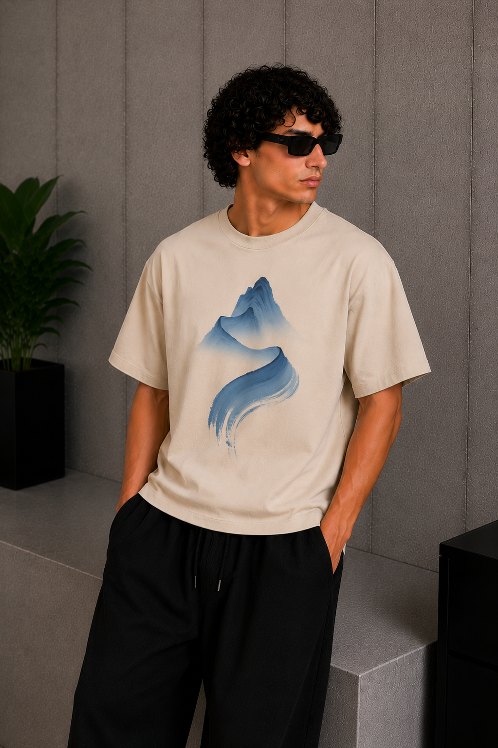 Mind Flow Tee Beige