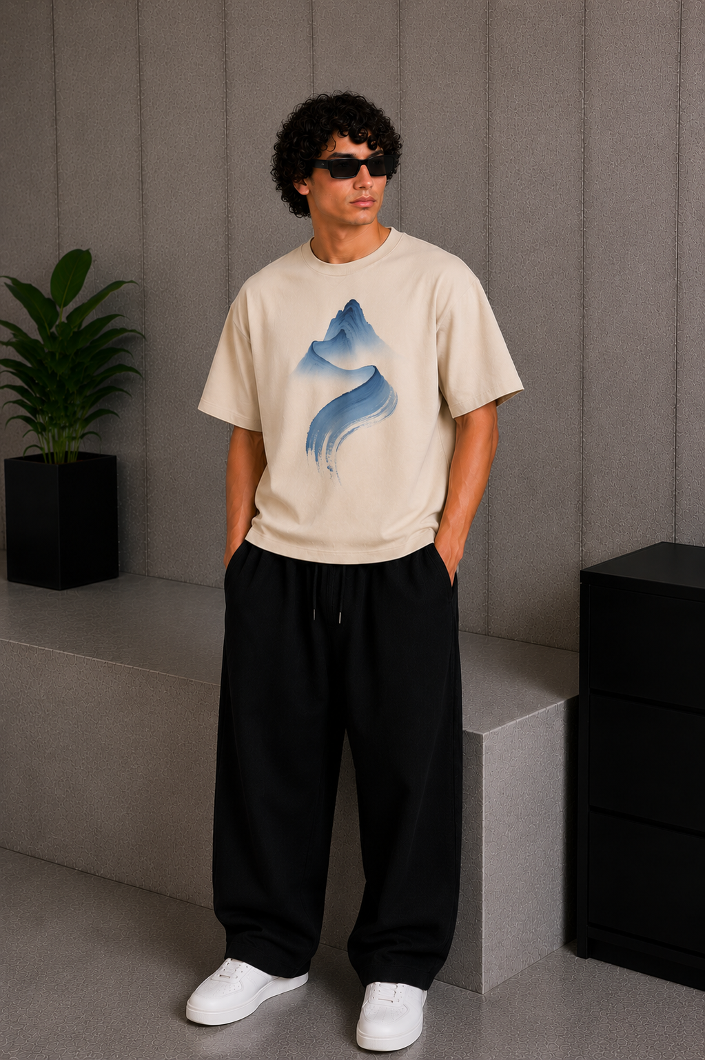 Mind Flow Tee Beige