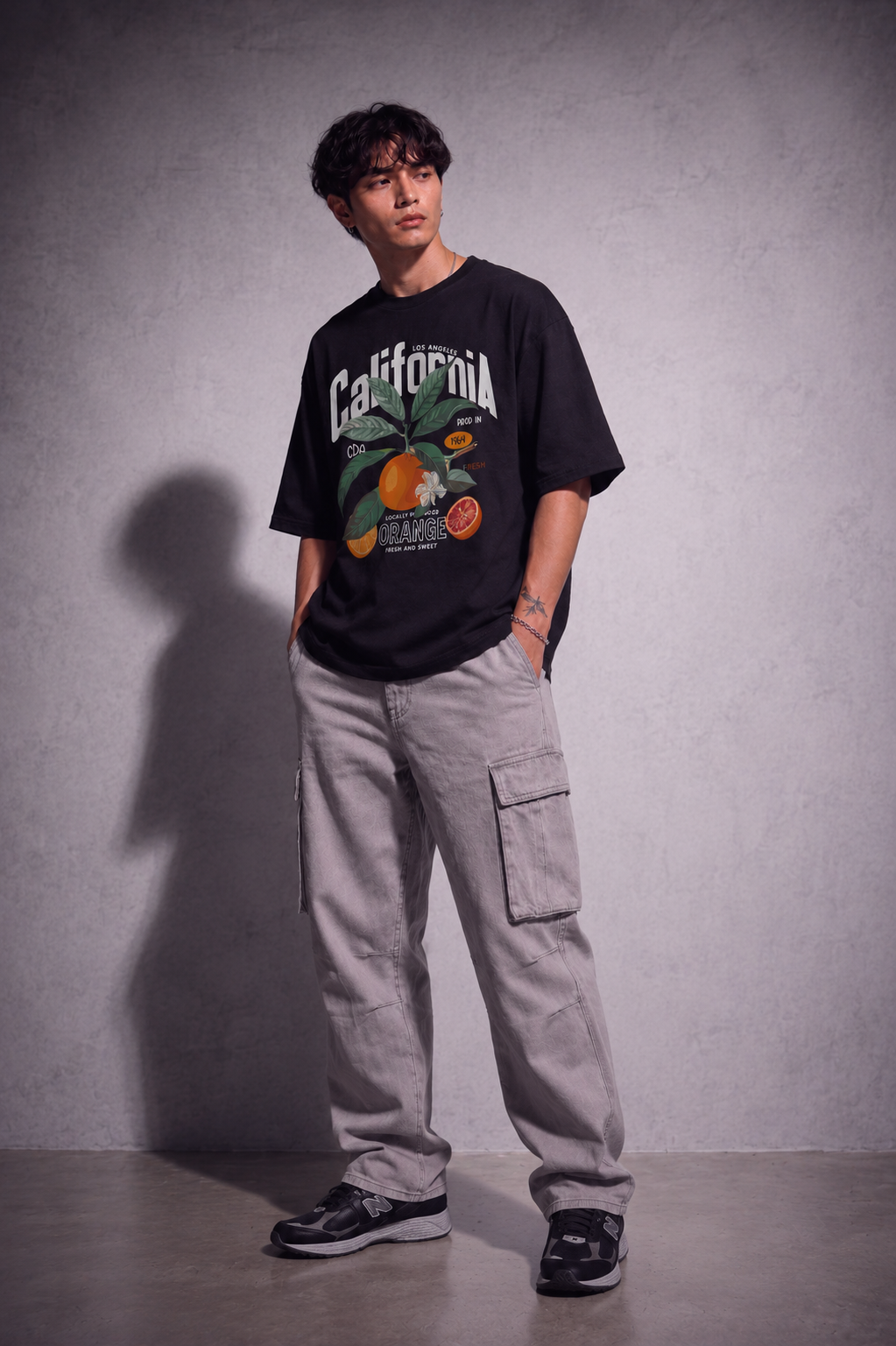 Cool Bee California Tee Black for Men - Black Oversized Graphic Tee Streetwear India - Back View
