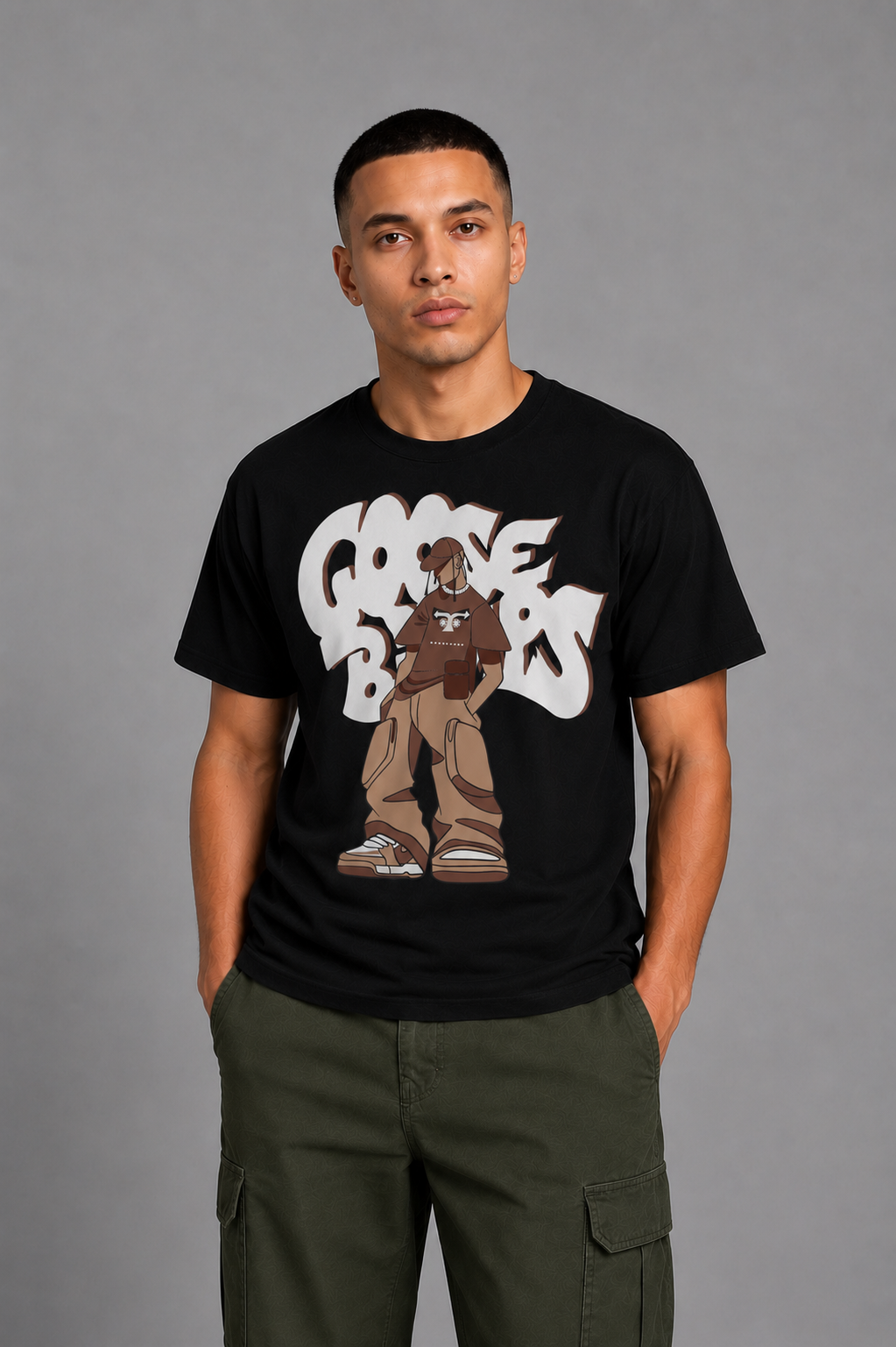 Cool Bee Goose Tee Black for Men - Black Oversized Graphic Tee Streetwear India