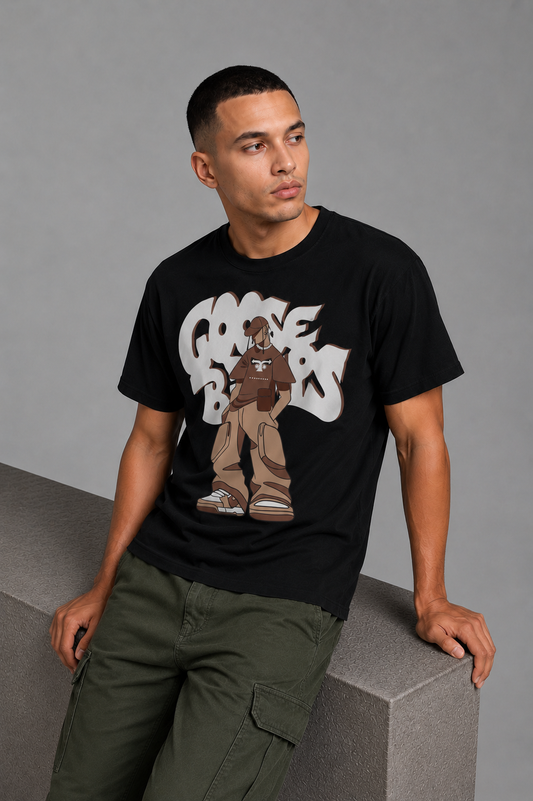 Cool Bee Goose Tee Black for Men - Black Oversized Graphic Tee Streetwear India - Back View