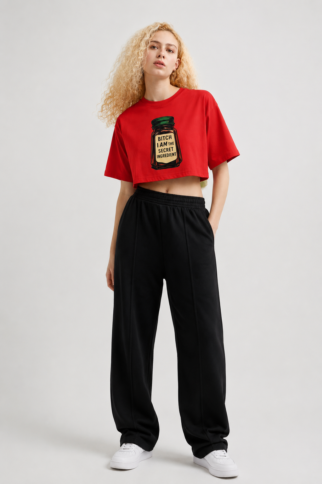 Spice Jar Crop Tee Red