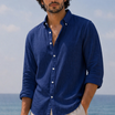 Linen Casual Shirt Blue