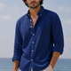 Linen Casual Shirt Blue