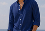 Linen Casual Shirt Blue