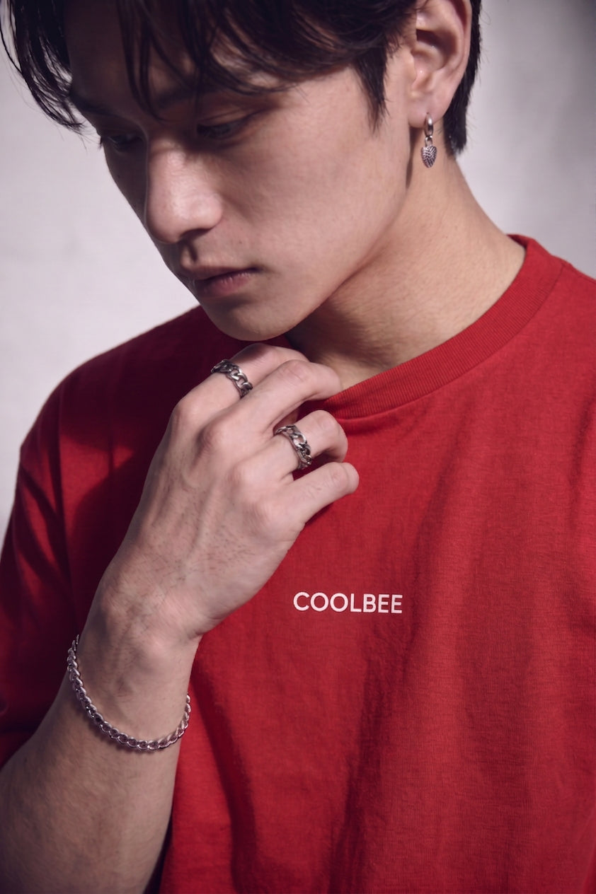 Cool Bee Midnight Muse Tee Red for Men - Red Oversized Graphic Tee Streetwear India - Lifestyle View