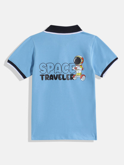 Coolbee Store Kids Boys T-Shirt - Skyblue (KBSS25POL6) – side view