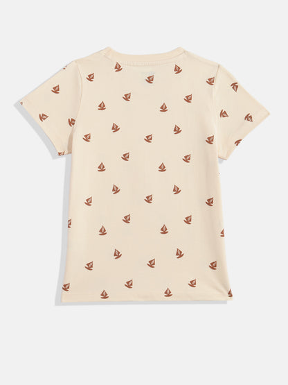 Coolbee Store Kids Boys T-Shirt - Beige (KBSSAOP1) – back view