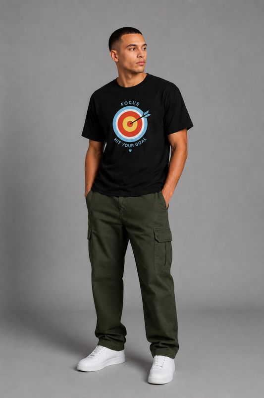 Cool Bee Goal Tee Black for Men - Black Oversized Graphic Tee Streetwear India - Back View