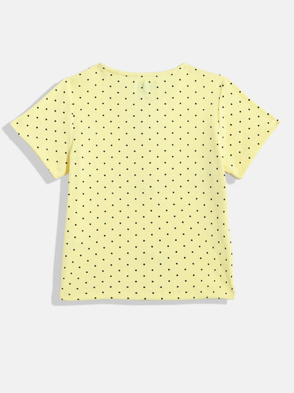 Coolbee Store Kids Girls Top - Yellow (KGSSA52) – back view