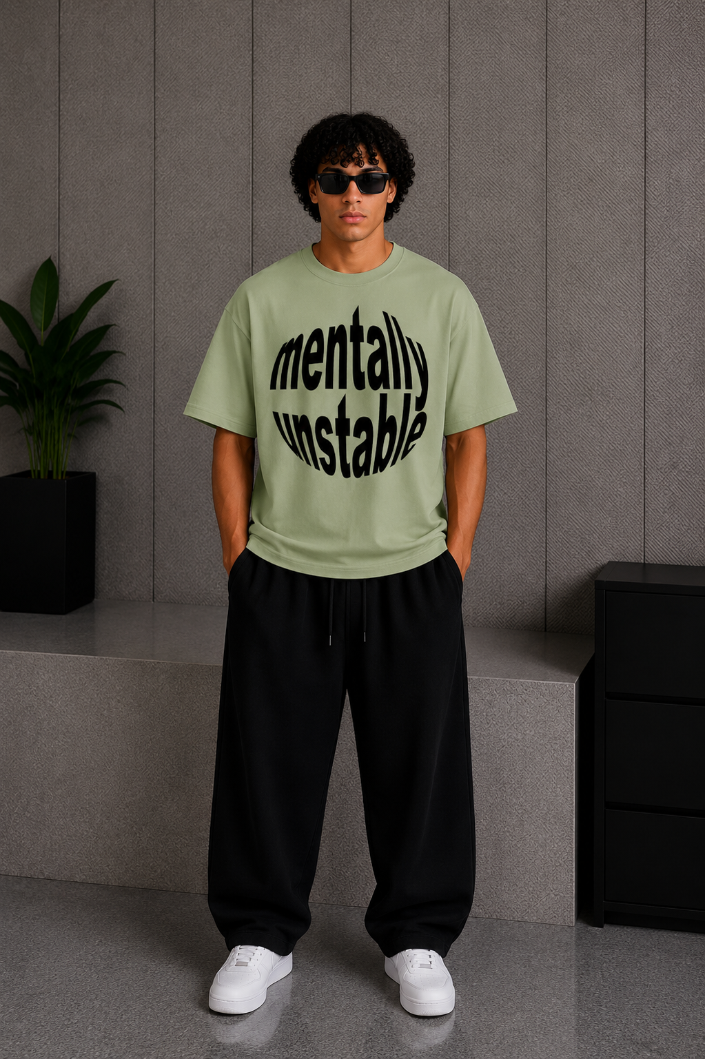Cool Bee My Mind Tee Green for Men - Green Oversized Graphic Tee Streetwear India - Back View