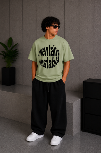Cool Bee My Mind Tee Green for Men - Green Oversized Graphic Tee Streetwear India - Side View