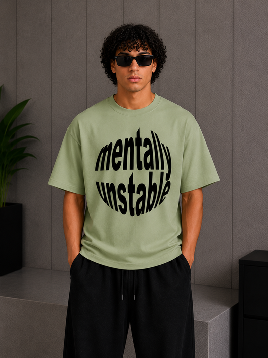 Cool Bee My Mind Tee Green for Men - Green Oversized Graphic Tee Streetwear India - Front View