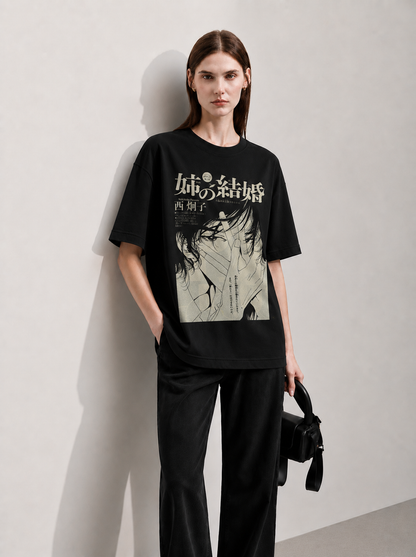 Manga Graphic Women Tee Black