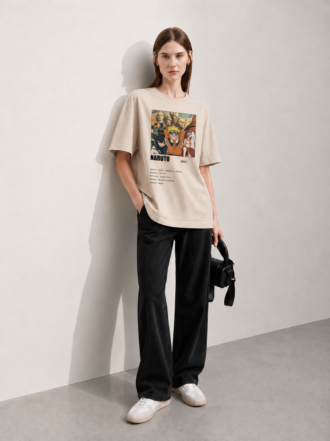 Naruto anime Women Tee Beige