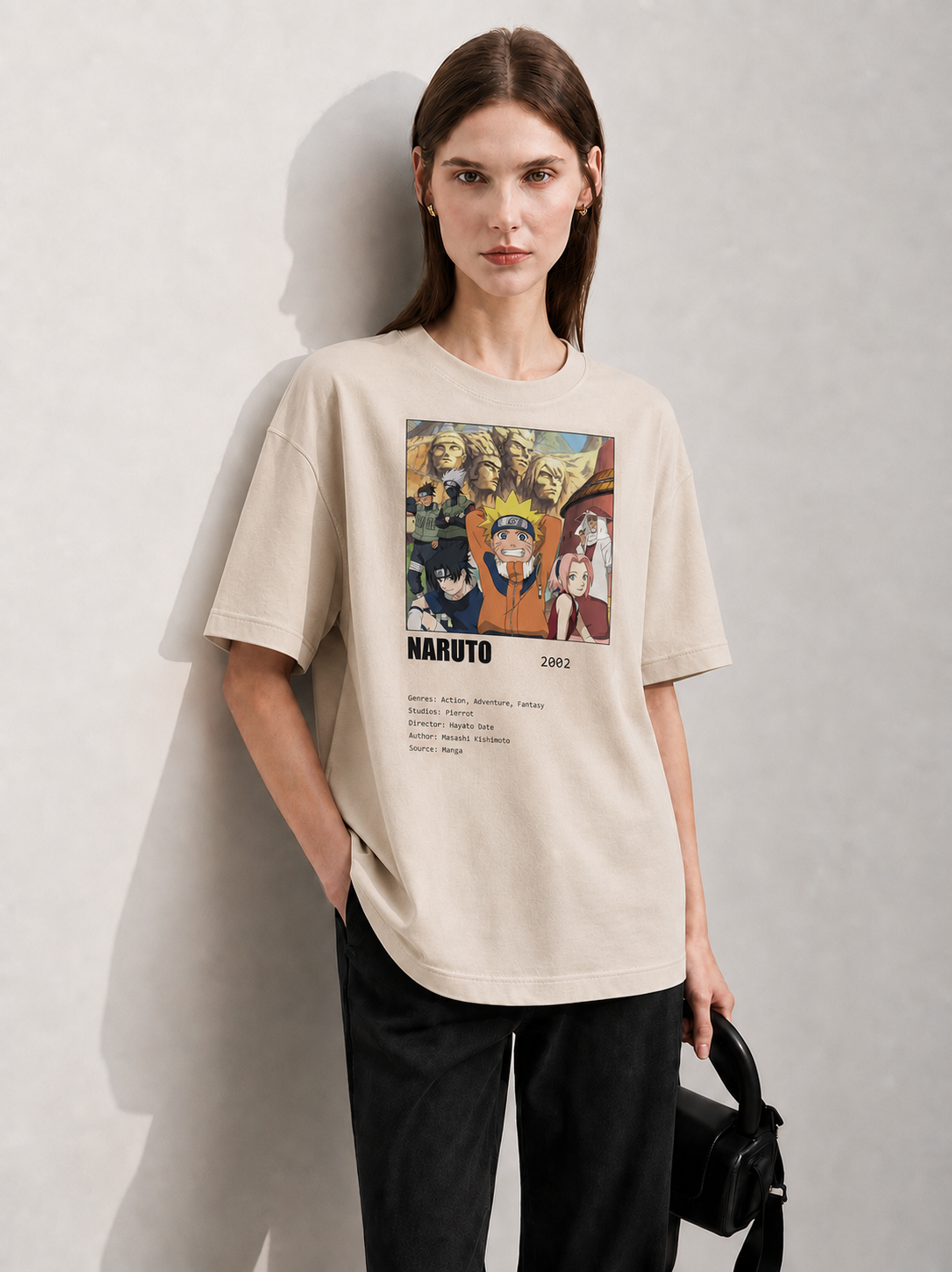 Naruto anime Women Tee Beige