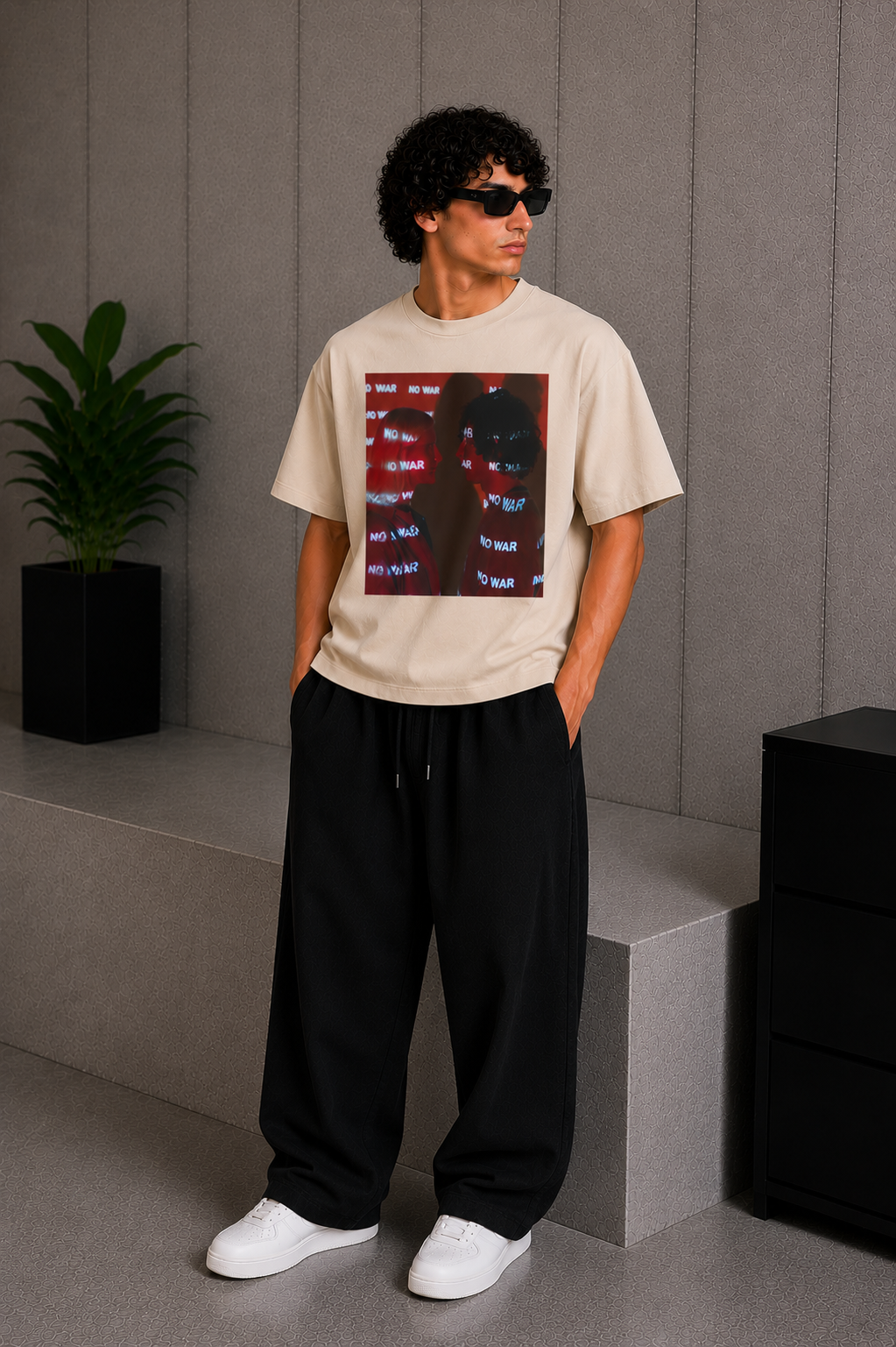 No War Tee Beige
