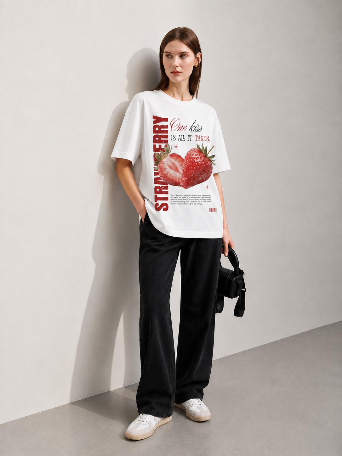 Strawberry Women Tee White