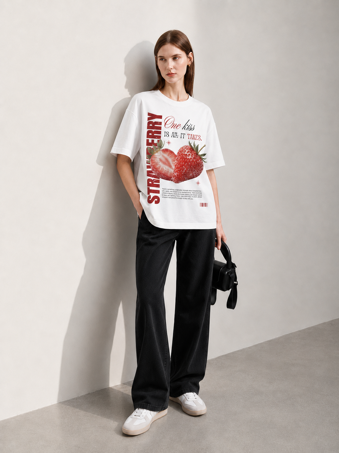 Strawberry Women Tee White
