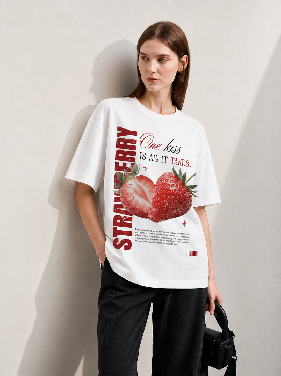 Strawberry Women Tee White