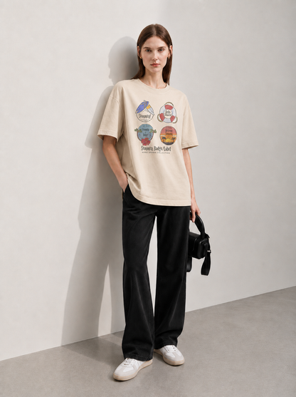 Island Mood Women Tee Beige