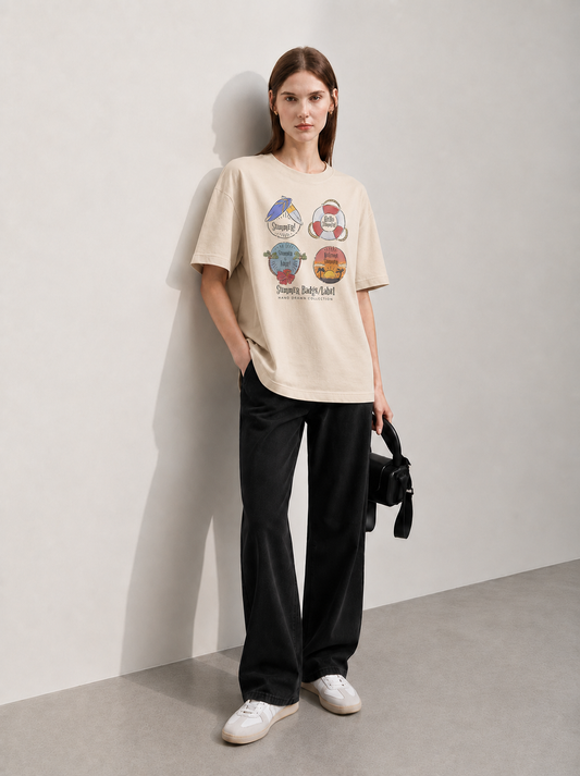 Island Mood Women Tee Beige