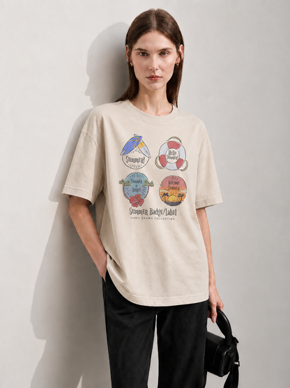 Island Mood Women Tee Beige