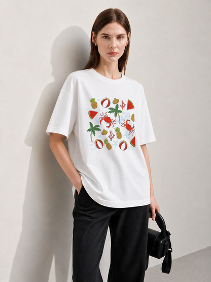 Tropic Vibes Women Tee White