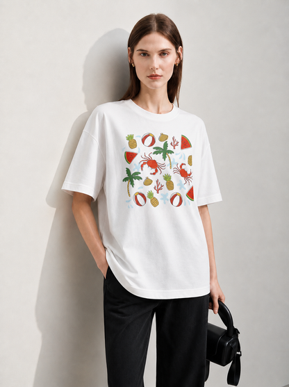 Tropic Vibes Women Tee White