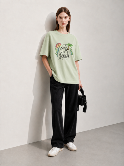 Palm Escape Women Tee Green