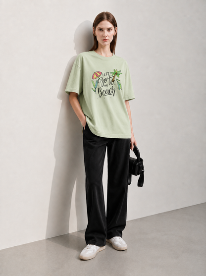 Palm Escape Women Tee Green