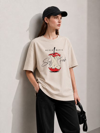 Never Waste Women Tee Beige