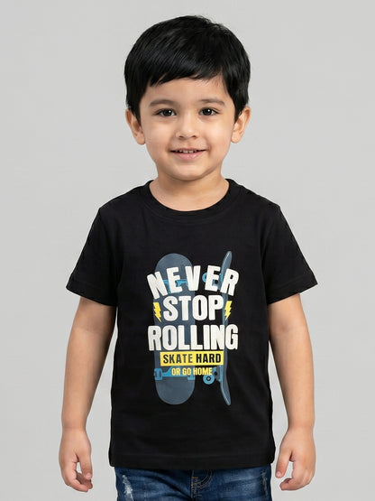 Coolbee Store Kids Boys T-Shirt - Black (CSKT225) – back view