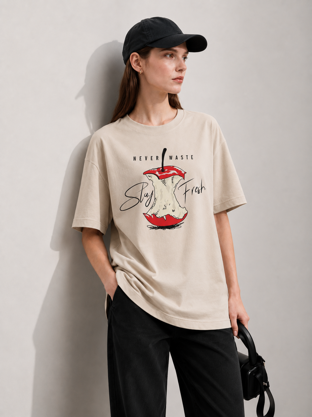 Never Waste Women Tee Beige