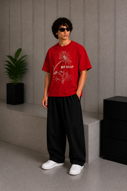 Bit Map Tee Red