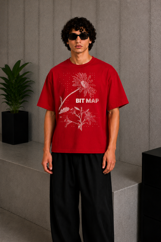 Bit Map Tee Red