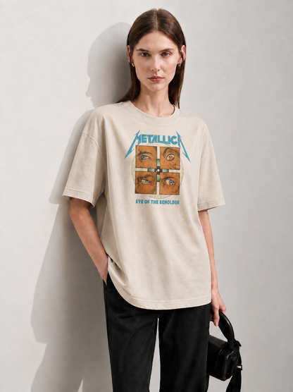 Luxe Relaxed Women Tee Beige