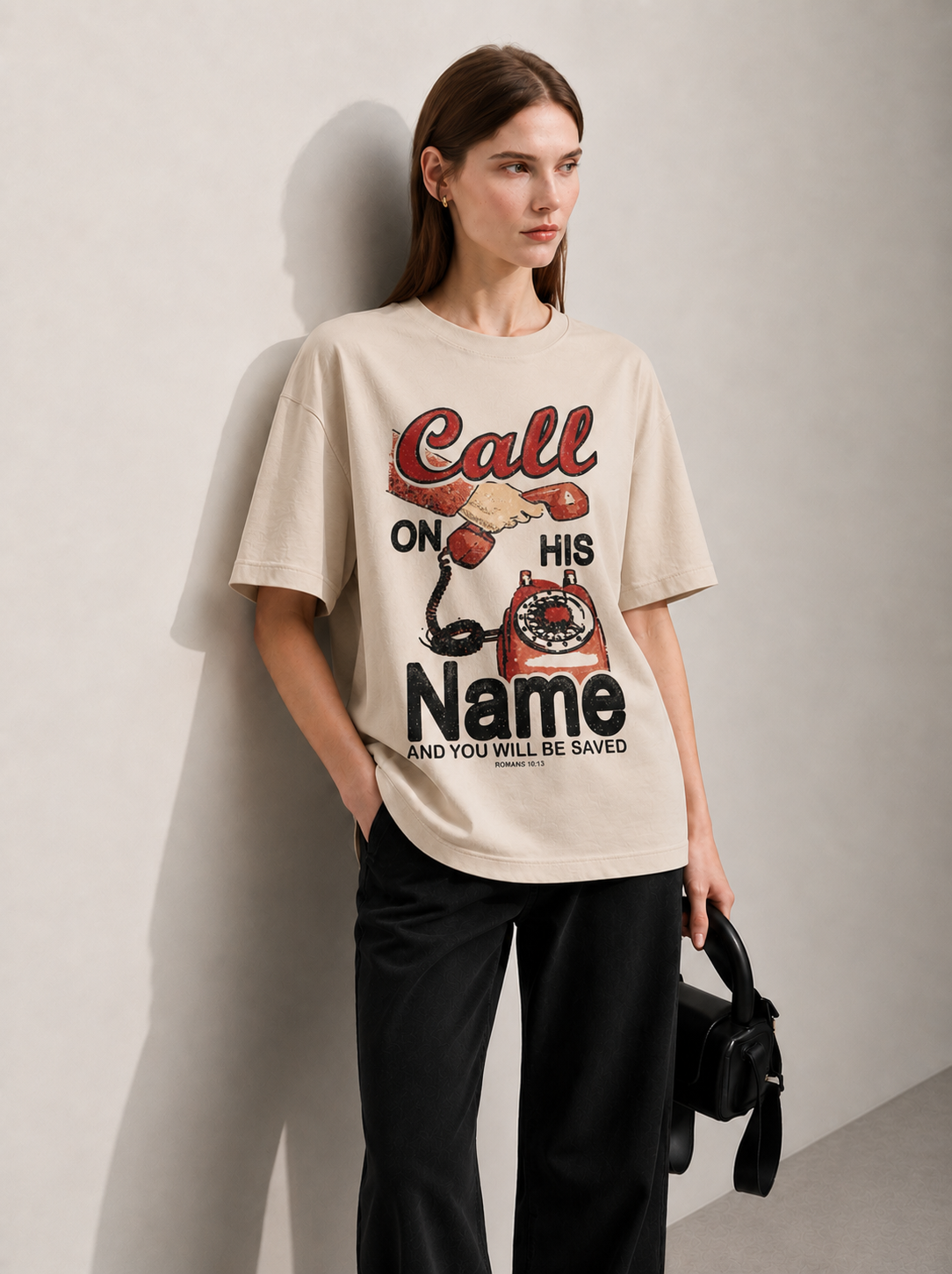 Astral Reverie Beige Women Tee - Oversized Graphic T-Shirt Detail View | Cool Bee India