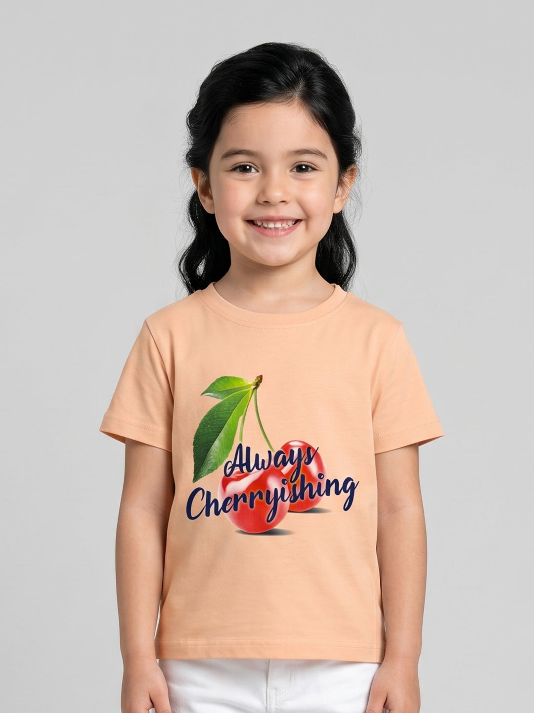Coolbee Store Kids Girls T-Shirt - Peach (CSKT216) – back view