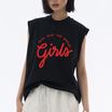 Girls Rule Tank Tees Black
